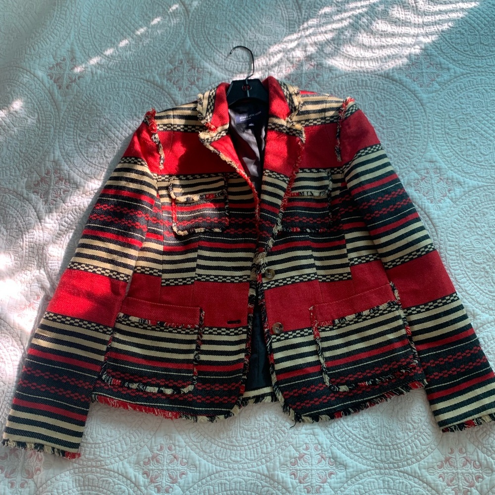 Stylish Red and Black Women's Jacket - Picture 2 of 8